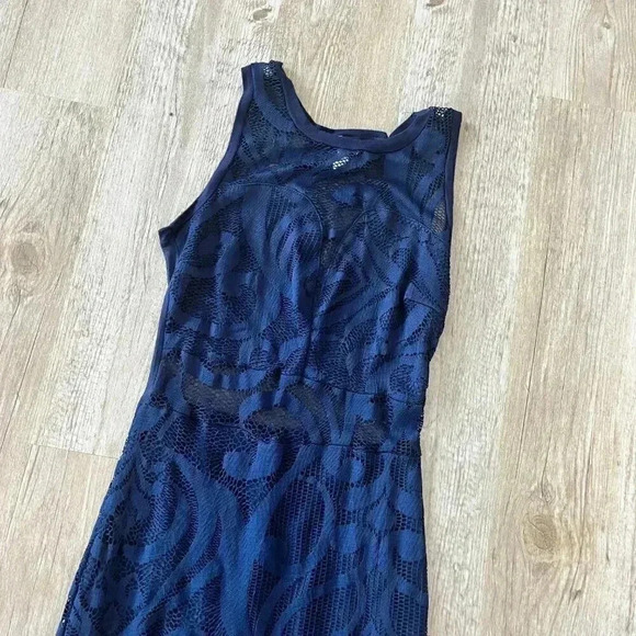 Womens Windsor Blue Maxi Sheer Lace Dress - S - Picture 2 of 6